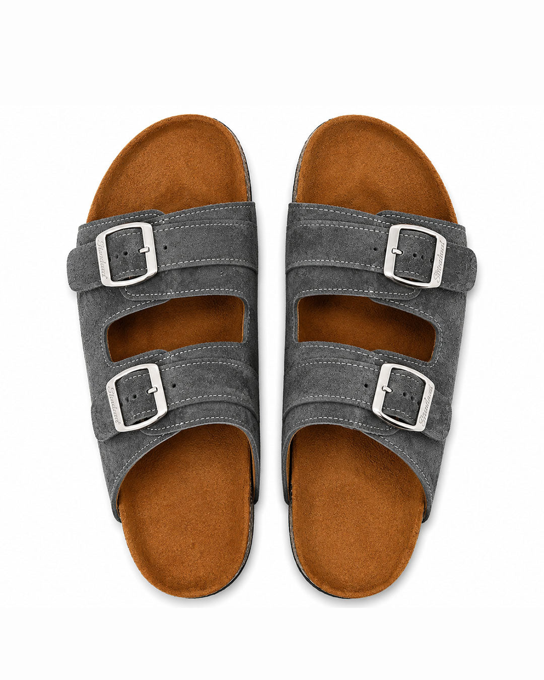 Men’s Daily Wear Double Buckle Slides – Grey