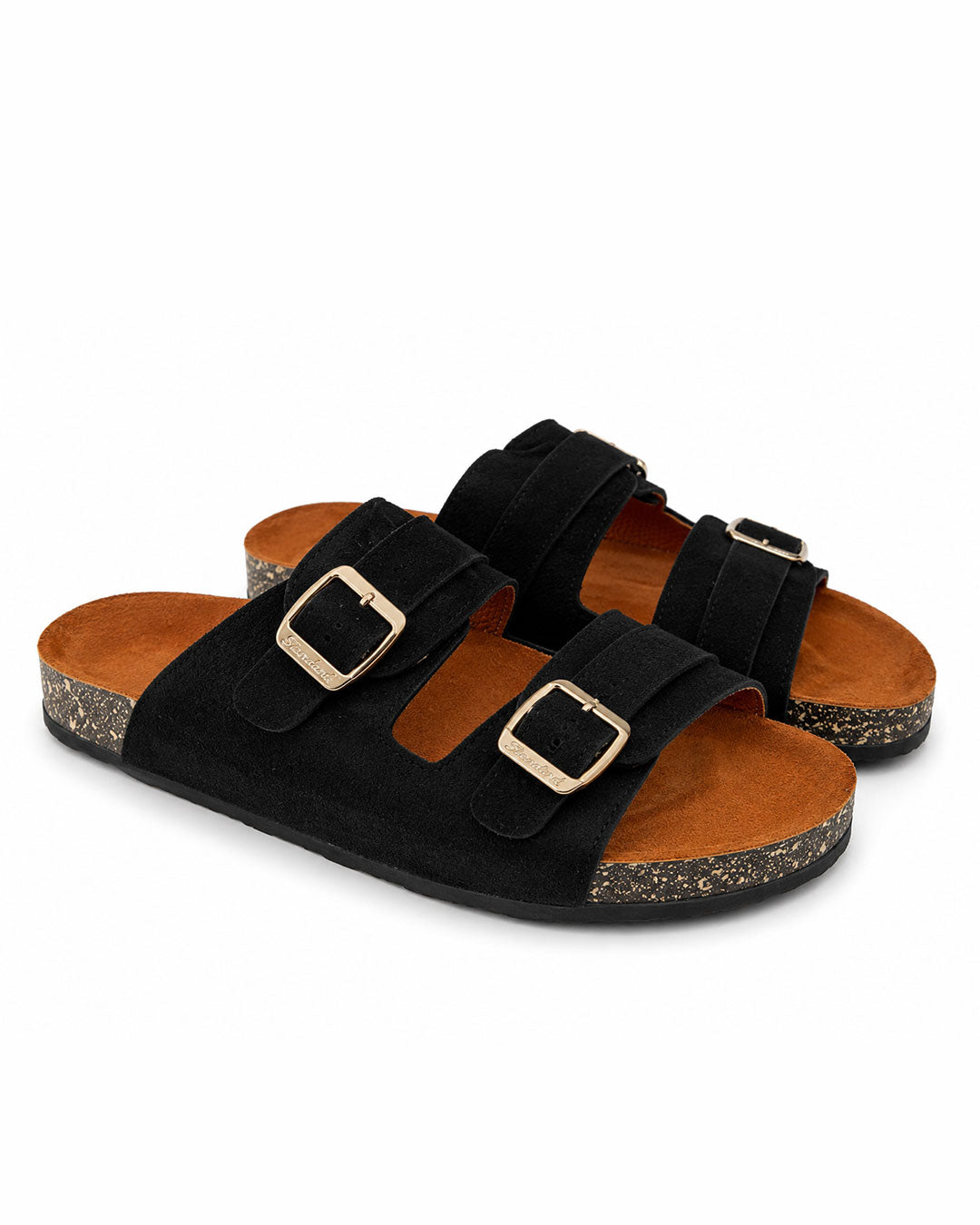 Men’s Daily Wear Double Buckle Slides – Black