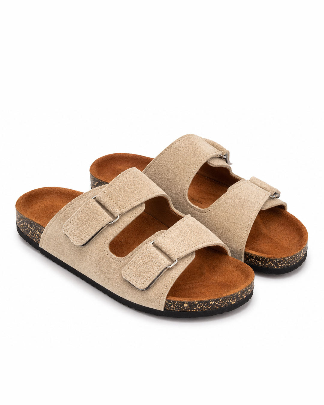 Men’s Adjustable Double Buckle Slides – Beige