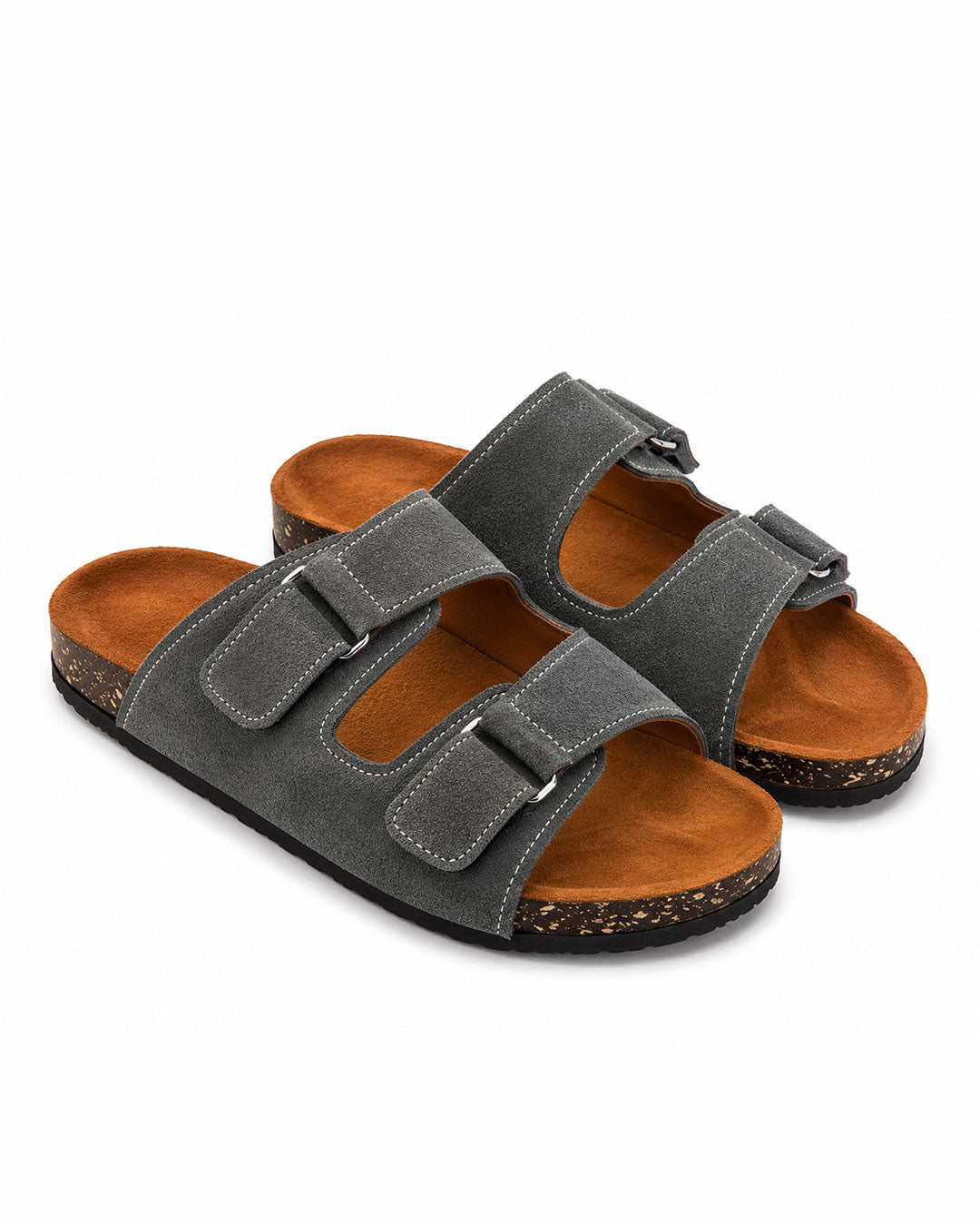 Men’s Adjustable Double Buckle Slides – Grey