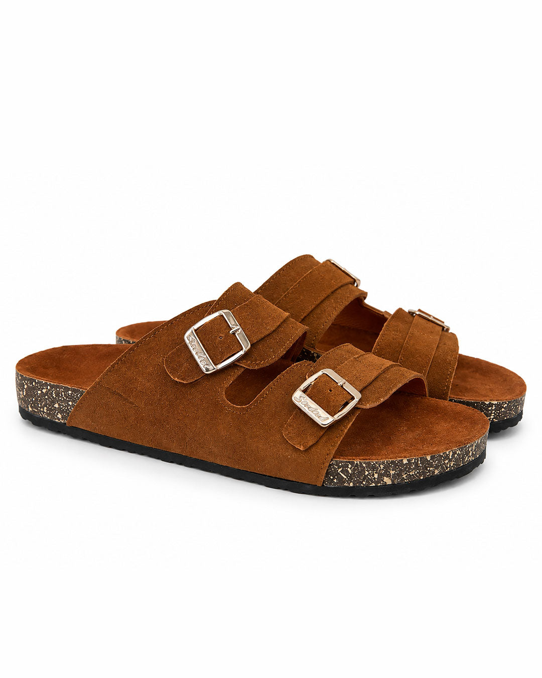Men’s Daily Wear Double Buckle Slides – Camel