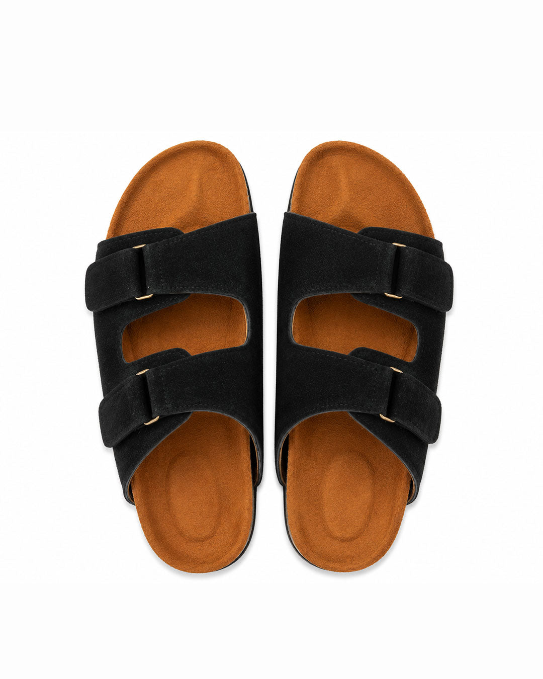 Men’s Adjustable Double Buckle Slides – Black