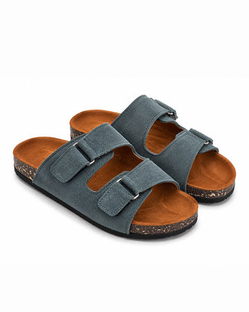 Men’s Adjustable Double Buckle Slides – Indigo