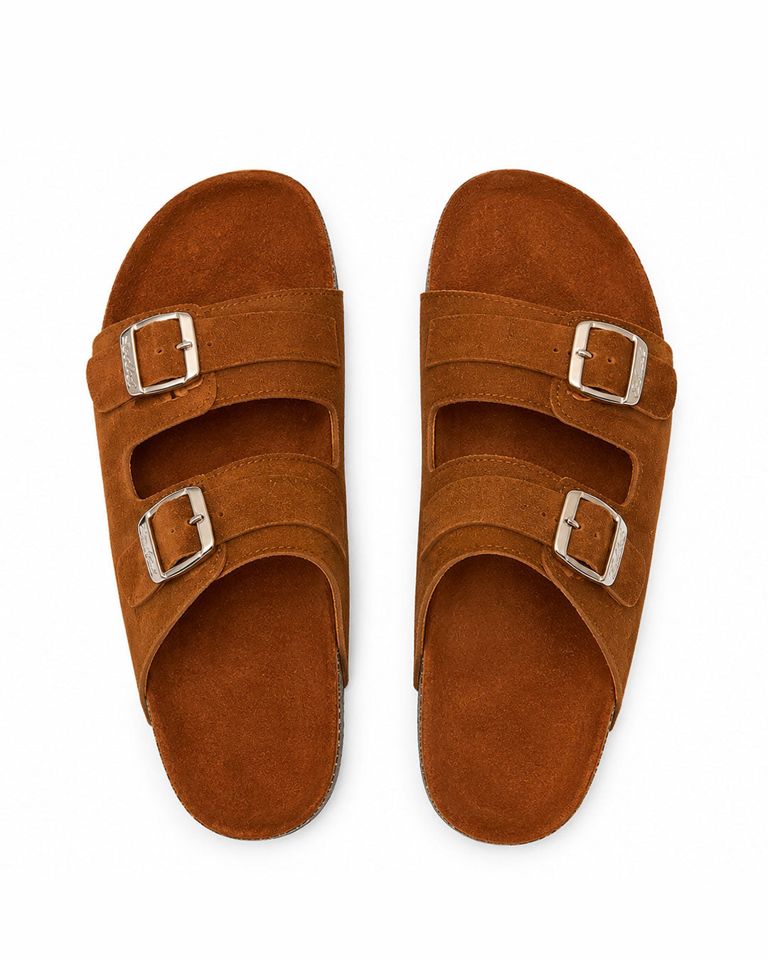 Men’s Daily Wear Double Buckle Slides – Camel