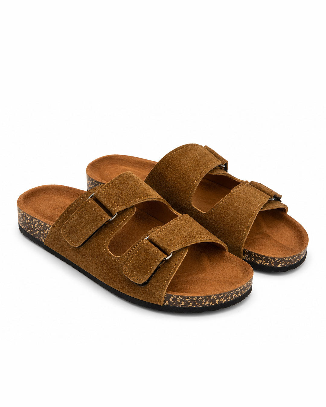 Men’s Adjustable Double Buckle Slides – Camel
