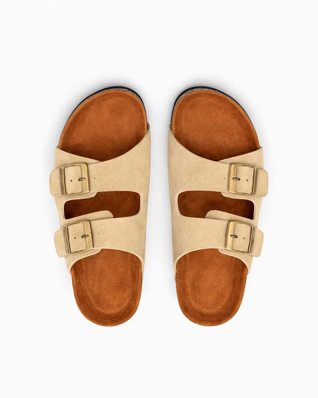 Women's Double Buckle Classic Slides - Beige