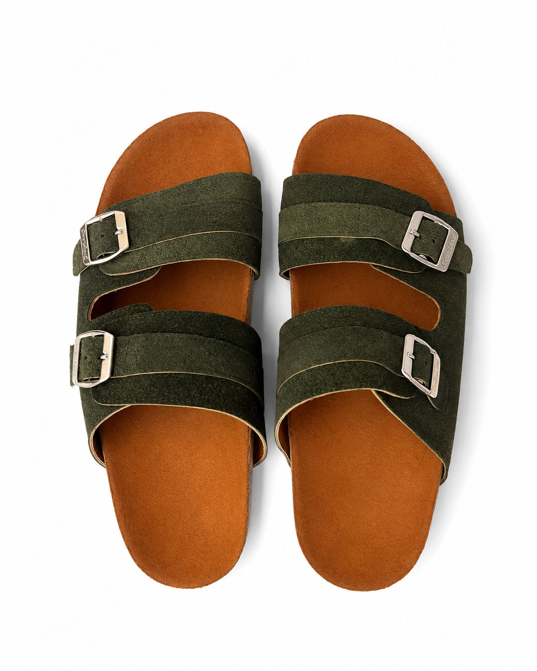 Men’s Daily Wear Double Buckle Slides – Olive