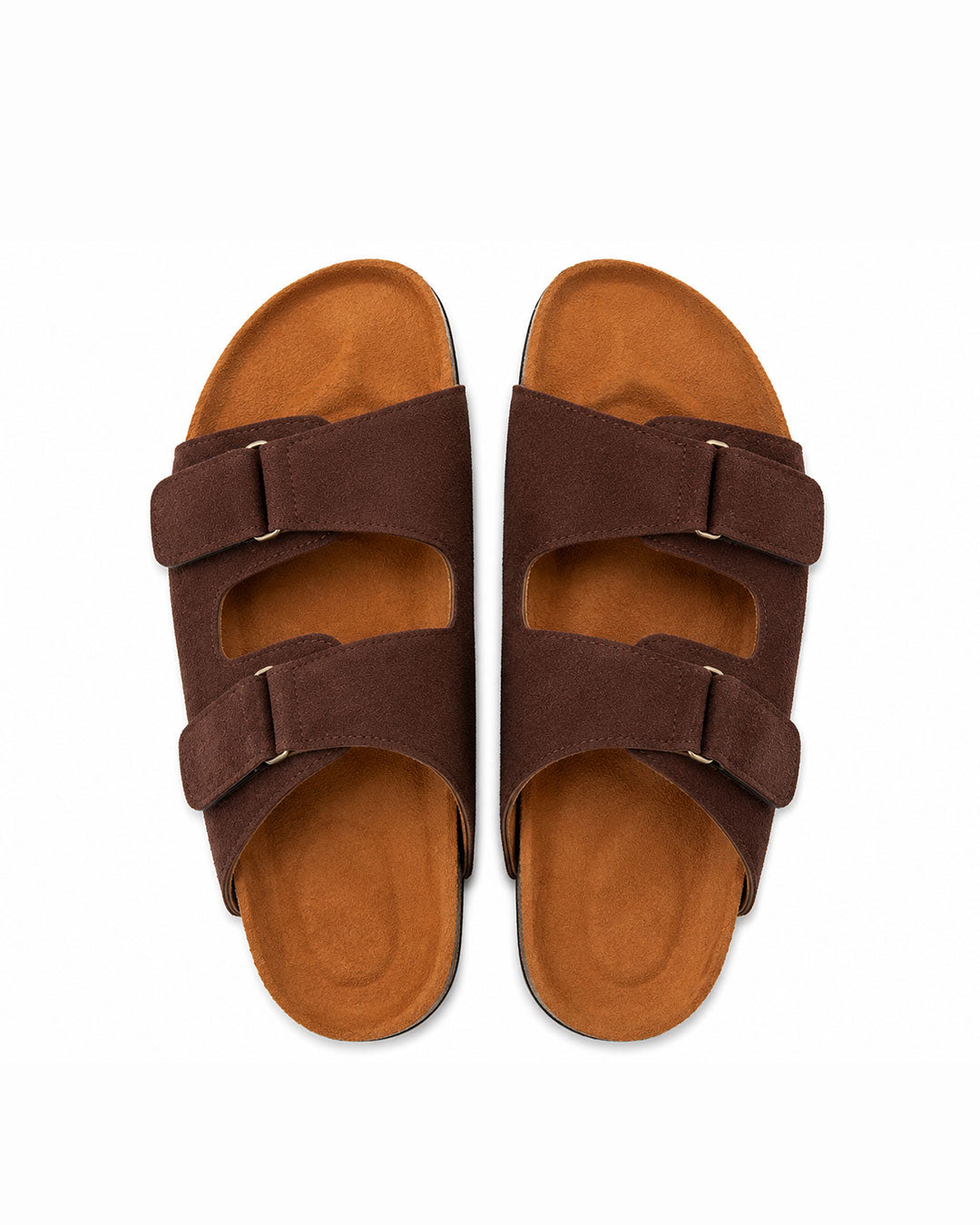 Men’s Adjustable Double Buckle Slides – Brown