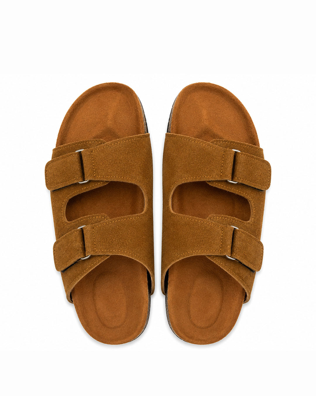 Men’s Adjustable Double Buckle Slides – Camel